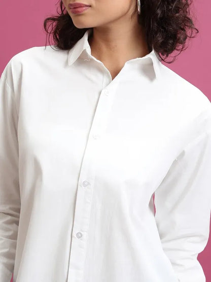Suburbans   Women White Solid Casual Shirts