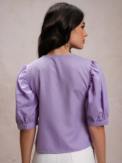 Suburbans   Women Purple Solid Casual Shirts