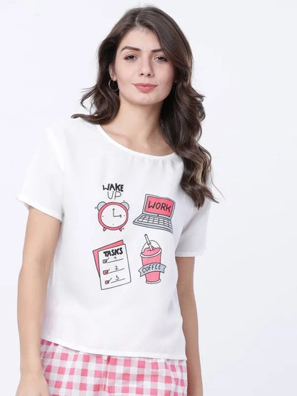 Suburbans  Printed Lounge Top