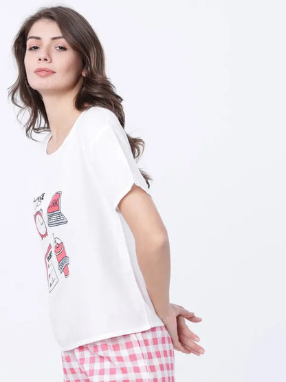 Suburbans  Printed Lounge Top