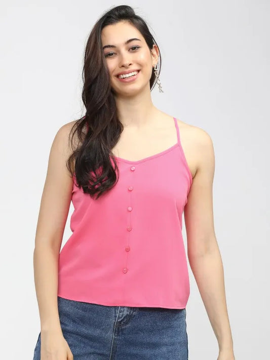 Suburbans   Women Pink Solid Regular Tops