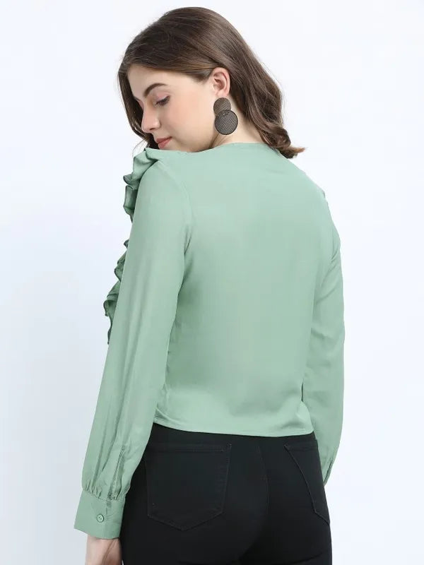 Suburbans   Women Green Solid Regular Tops