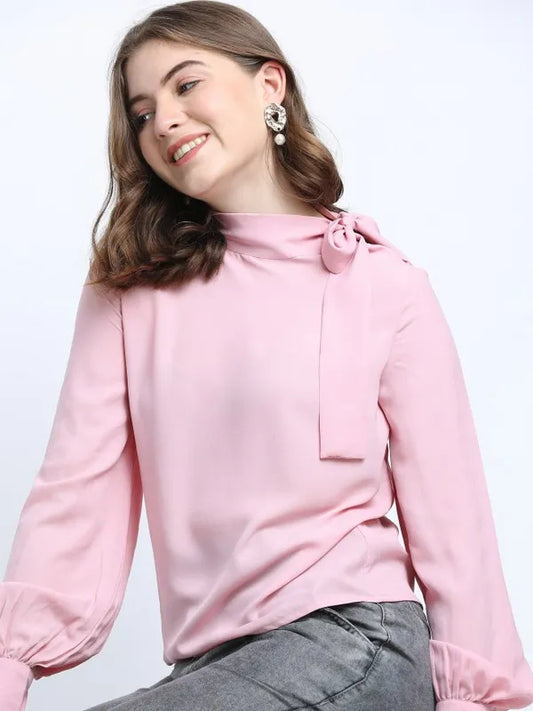 Suburbans Women Pink Solid Regular Tops