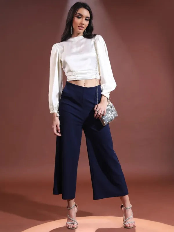 Suburbans Women Cream Solid Regular Tops