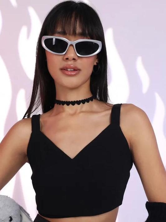 Suburbans Women Black Solid Fitted Tops