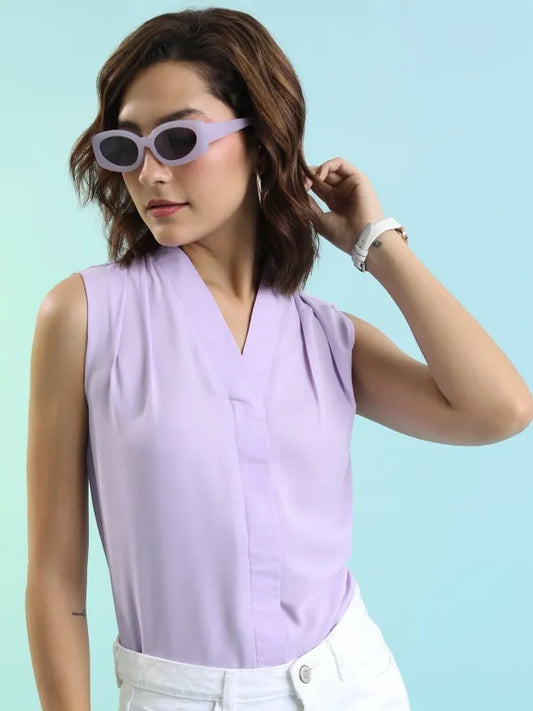 Suburbans   Women Purple Solid Regular Tops