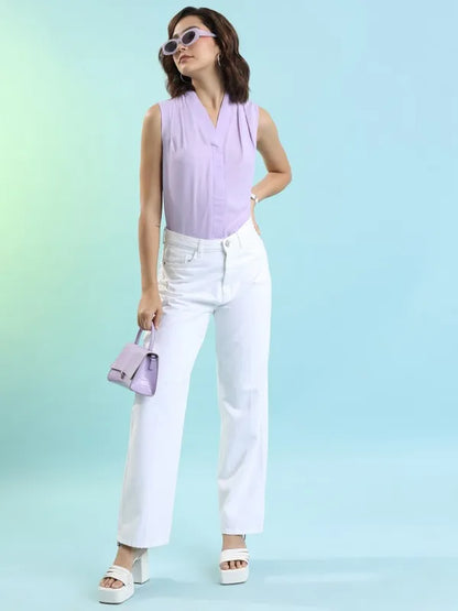 Suburbans   Women Purple Solid Regular Tops