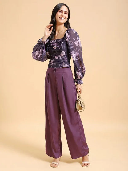 Suburbans  Women Purple Printed Regular Tops