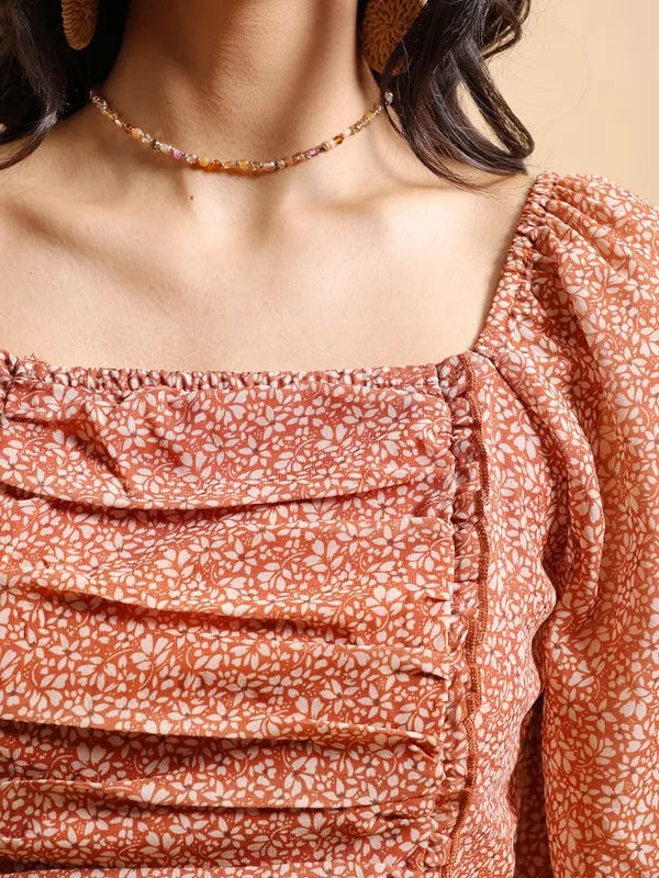 Suburbans  Women Mustard Printed Regular Tops