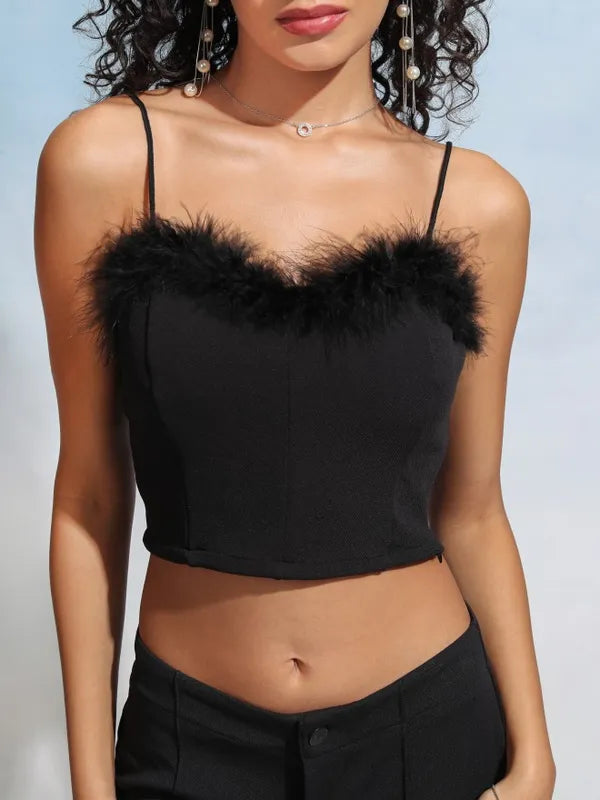 Suburbans  Women Black Solid Fitted Top