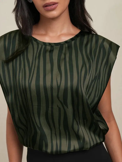 Suburbans  Women Olive Printed Regular Top