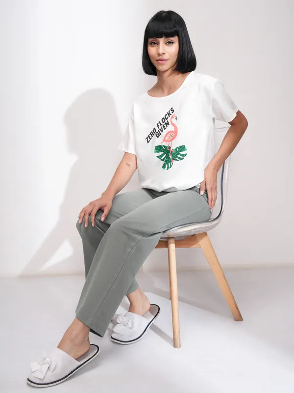 Suburbans  Women White Printed Regular Top