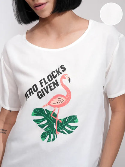 Suburbans  Women White Printed Regular Top