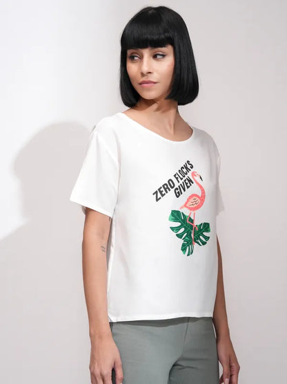 Suburbans  Women White Printed Regular Top