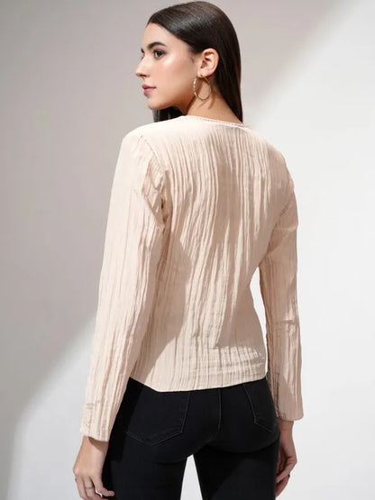 Suburbans   Women Beige Solid Regular Top
