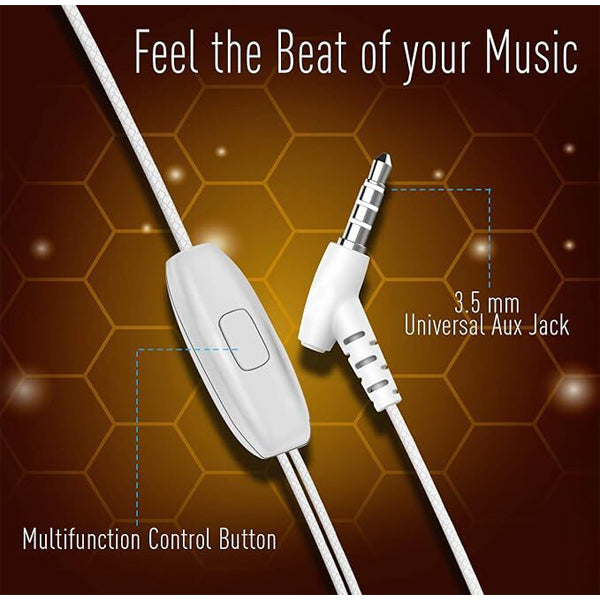 Ubon UB-81 Universal Earphone With Super Extra Bass Wired Headset (White, In the Ear)