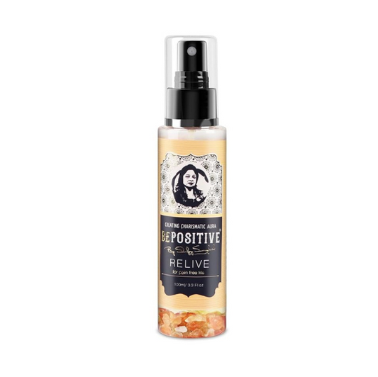 BEPOSITIVE Relive For Pain free life For Men & Women Embrace Wellness and Freedom, Infused with crystals, Long Lasting Perfume, Enhance Auras (100 ml) Pack of 1