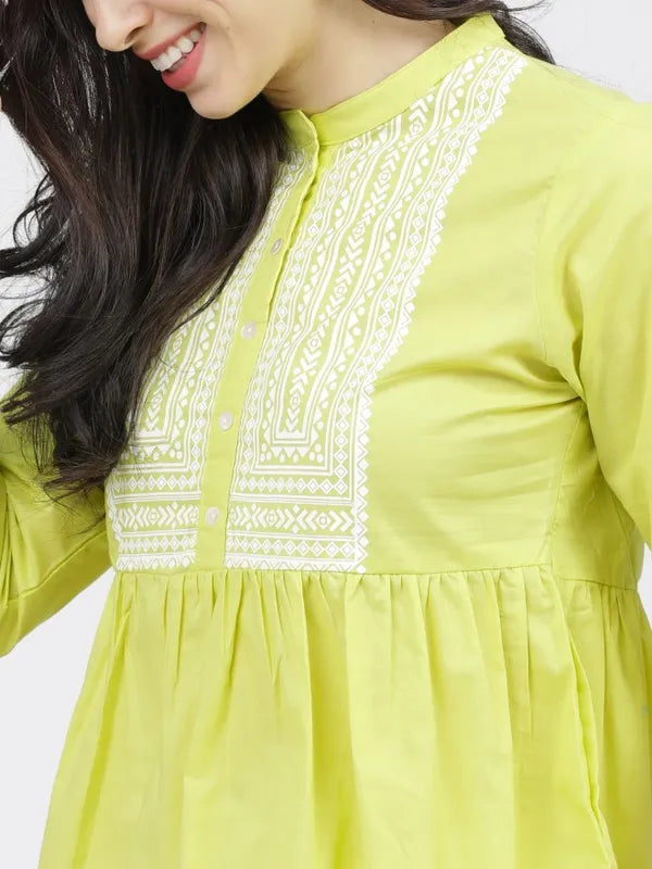 Suburbans  Women Yellow Printed Regular Tops