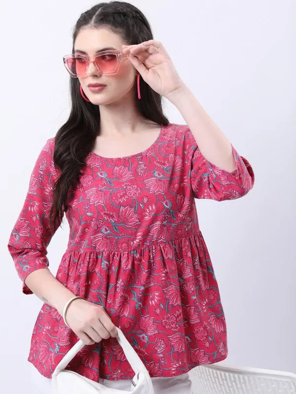 Suburbans  Women Pink Printed Tops
