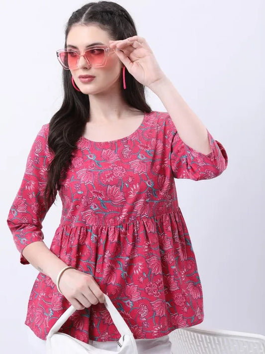 Suburbans  Women Pink Printed Tops