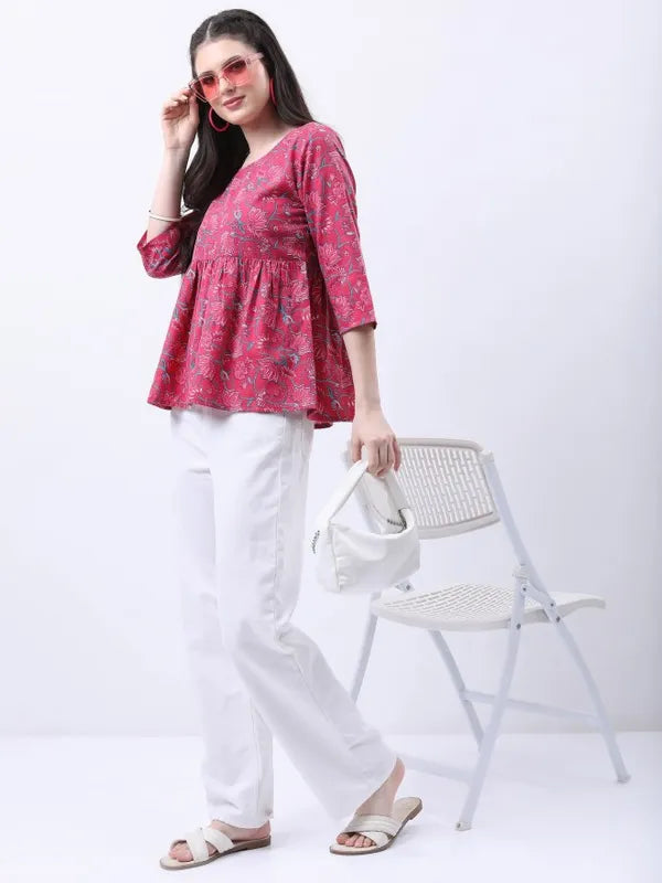 Suburbans  Women Pink Printed Tops