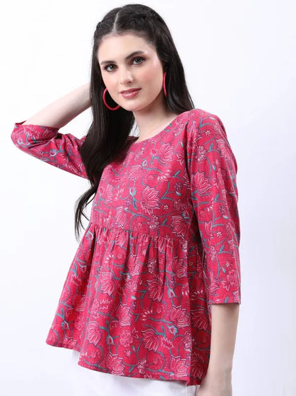 Suburbans  Women Pink Printed Tops