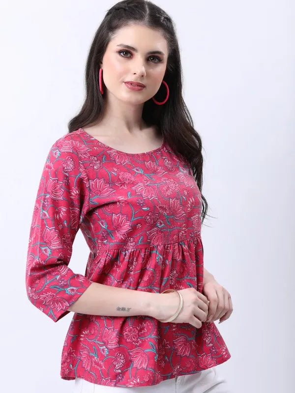 Suburbans  Women Pink Printed Tops