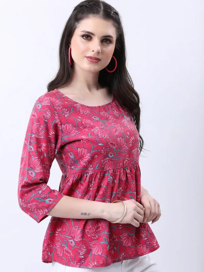 Suburbans  Women Pink Printed Tops