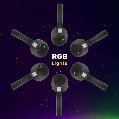 Zebronics Zeb-Duke Bluetooth Headphone with Voice Assistant Support, Multifunction Button, AUX Input and RGB Lights (Black)