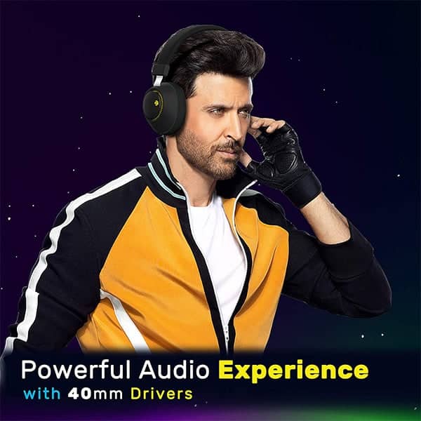 Zebronics Zeb-Duke Bluetooth Headphone with Voice Assistant Support, Multifunction Button, AUX Input and RGB Lights (Black)