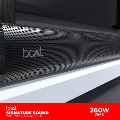 Seald Pack) boAt Aavante Bar 3150D 260 W Bluetooth Soundbar (Premium Black, 5.1 Channel)