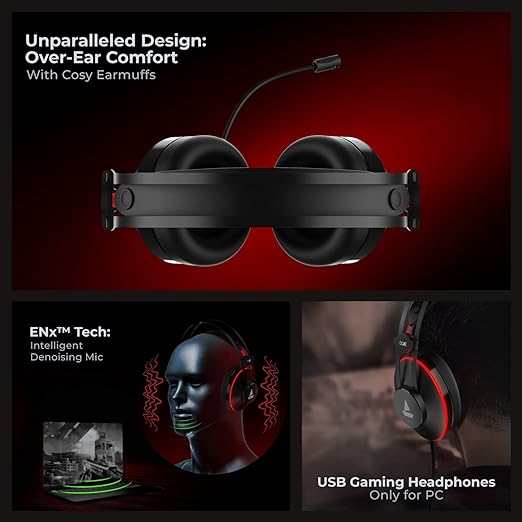 boAt Immortal IM 400 Over-Ear Wired Gaming Headphones