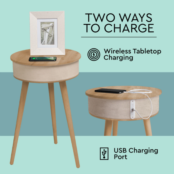iHip Wireless Round Multifunctional Portable Coffee Table