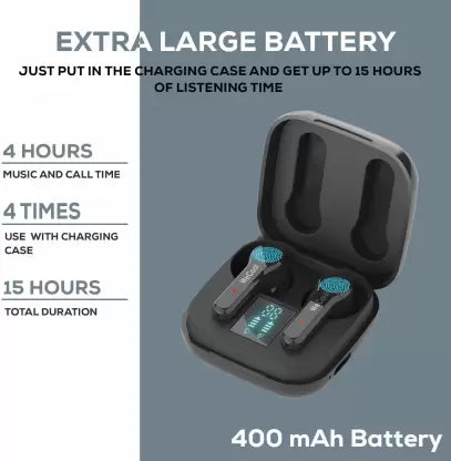 (Open Box) WeCool M-M2 in Ear True Wireless Bluetooth Headset, smart touch control Bluetooth Headset (Black, In the Ear)