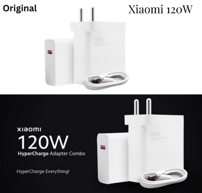 Mi Xiaomi 120W HyperCharge Adapter Combo|Laptops, Tablets & Mobile Charger|(Adapter + USB to Superfast 6A Type C