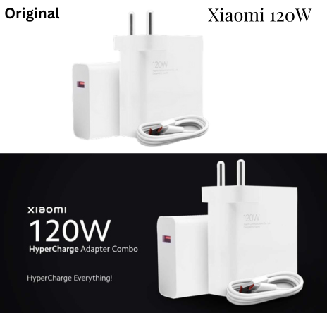 Mi Xiaomi 120W HyperCharge Adapter Combo|Laptops, Tablets & Mobile Charger|(Adapter + USB to Superfast 6A Type C