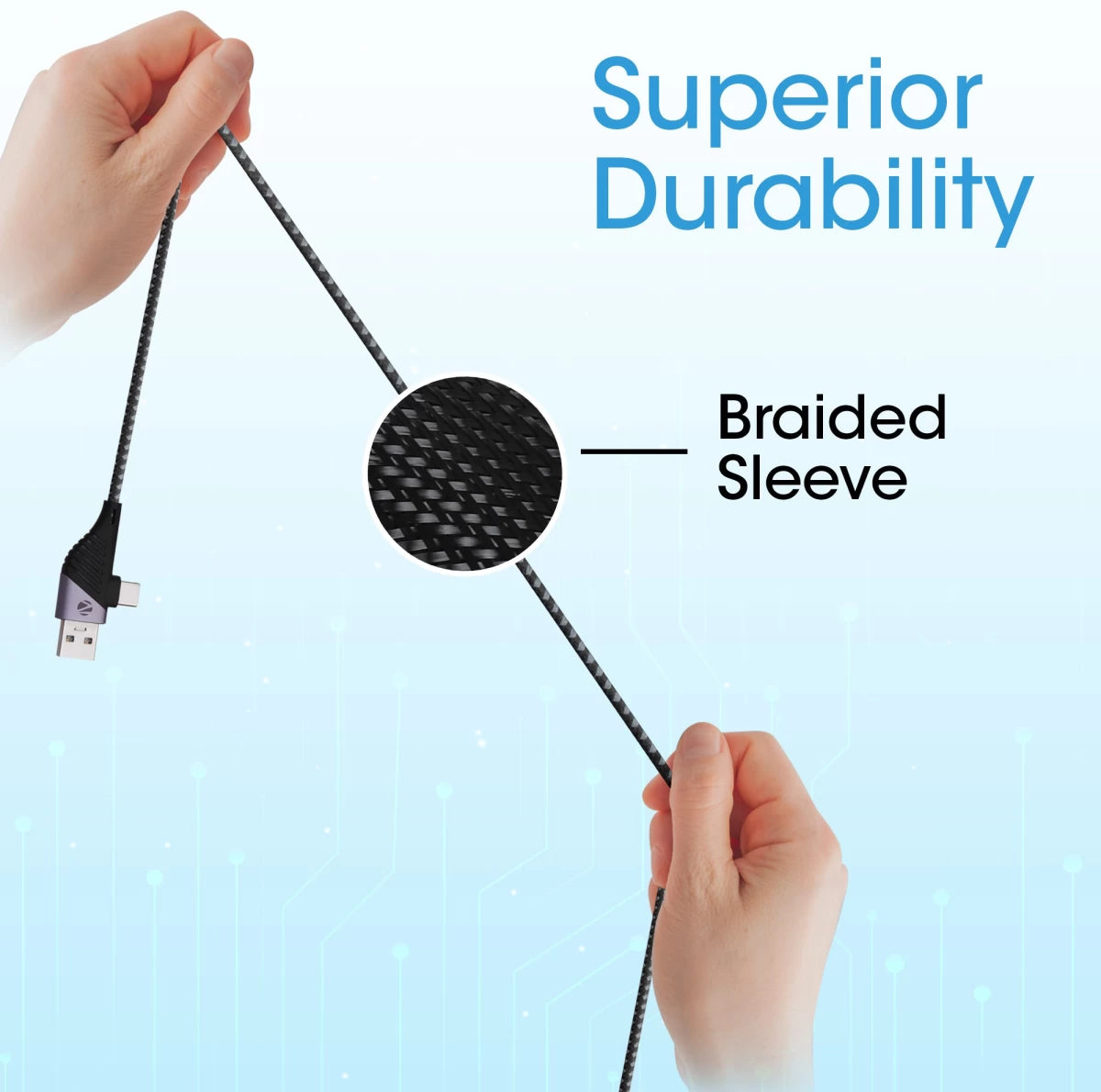 ZEBRONICS Type C cable 2A 1 m USB Type C Cable(Black)