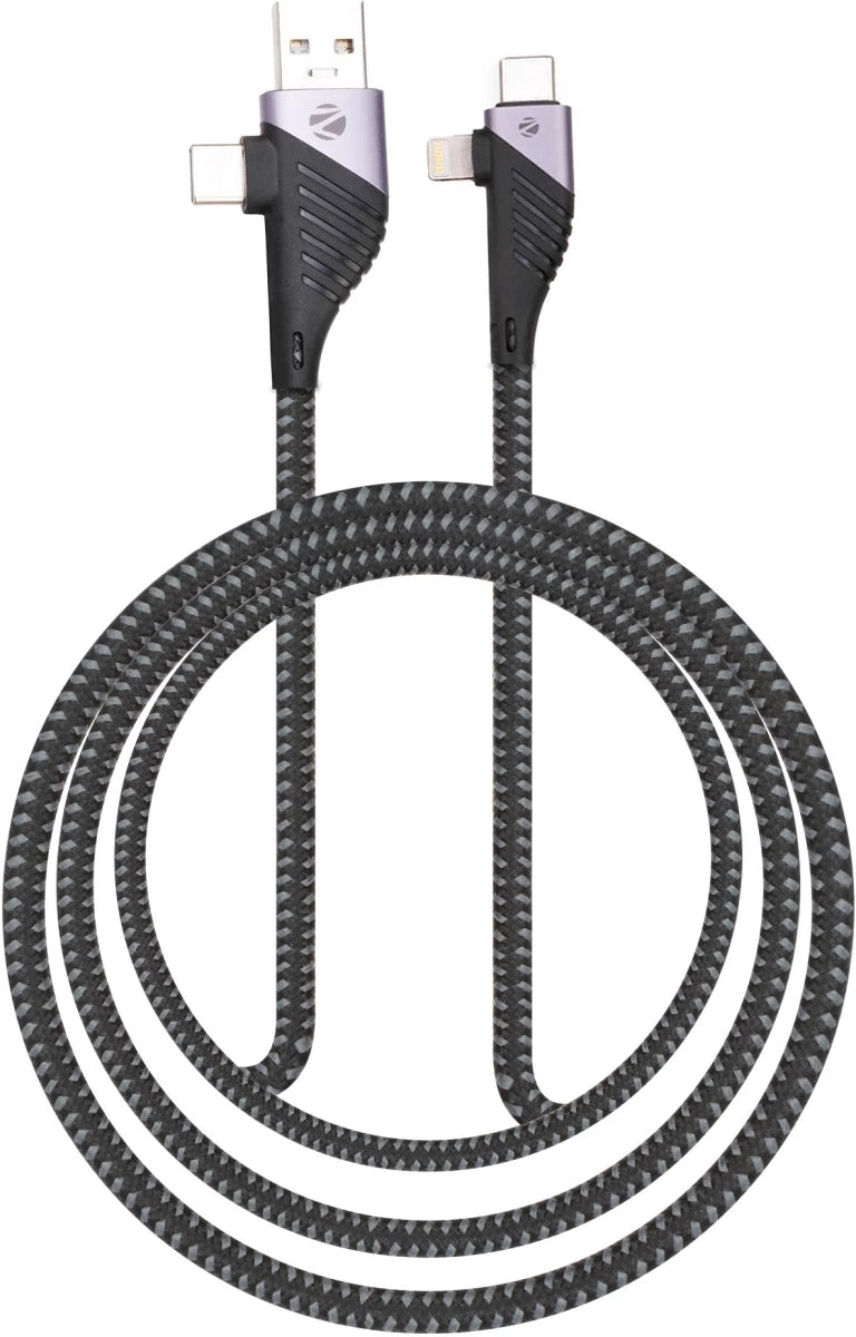 ZEBRONICS Type C cable 2A 1 m USB Type C Cable(Black)