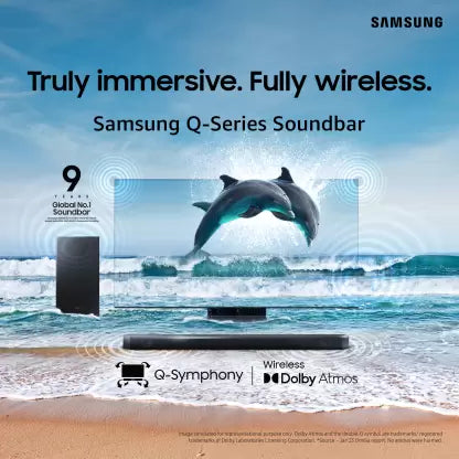 SAMSUNG HW-Q700C/XL Wireless Dolby Atmos Wi-fi, Q-Symphony Built-in Alexa 320 W Bluetooth Soundbar (Black, 3.1.2 Channel)