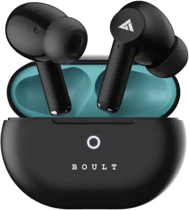 Boult W40 with Quad Mic ENC, 48H Battery Life, Low Latency Gaming, Made in India, 5.3v Bluetooth Gaming (Electric Black, True Wireless)