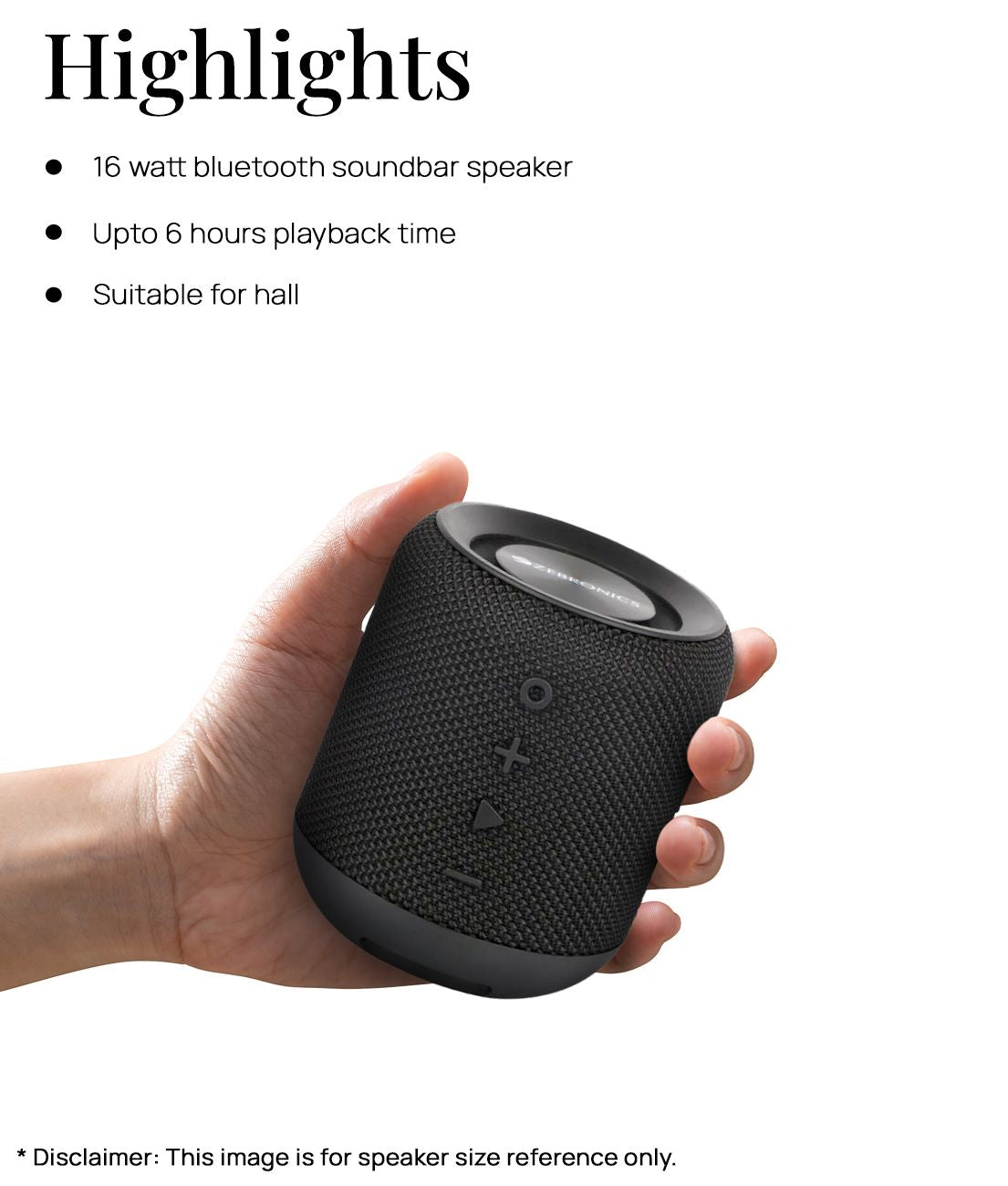 ZEBRONICS Zeb-MUSIC BOMB X MINI (BLACK) -PORTABLE BT SPEAKER