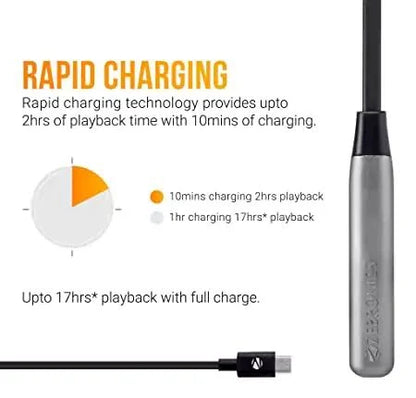 ZEBRONICS Zeb-LARK-GREY-Bluetooth neckband