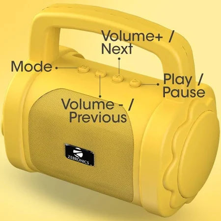 ZEBRONICS Zeb-COUNTY 3- YELLOW Bluetooth Speaker