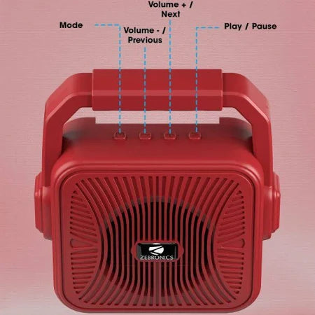 ZEBRONICS Zeb-COUNTY 2- RED Bluetooth Speaker