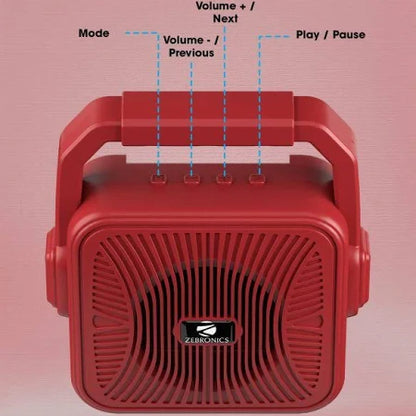 ZEBRONICS Zeb-COUNTY 2- RED Bluetooth Speaker