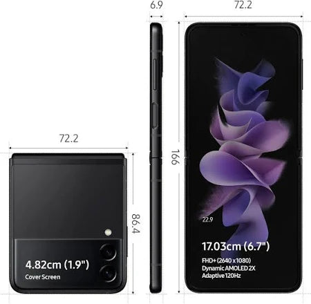 Samsung Galaxy Z Flip3 5G (Phantom Black, 8GB RAM, 128GB Storage)