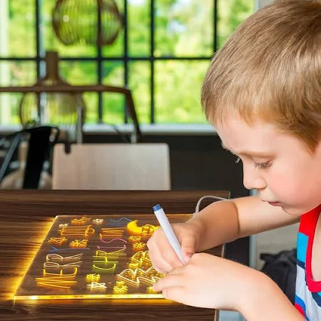Styluge 3D Acrylic Rewritable LED Message Board Table Lamp with Erasable pen