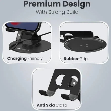 Mobile Phone Stand 360° Rotation Height and Angle Adjustable Cell Phone Stand
