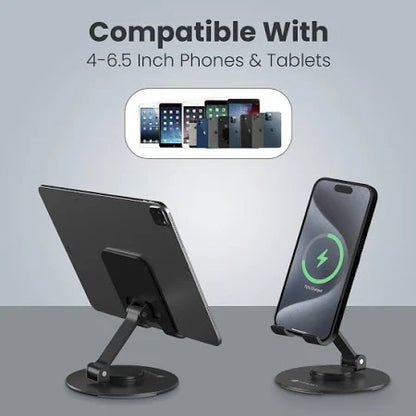 Mobile Phone Stand 360° Rotation Height and Angle Adjustable Cell Phone Stand