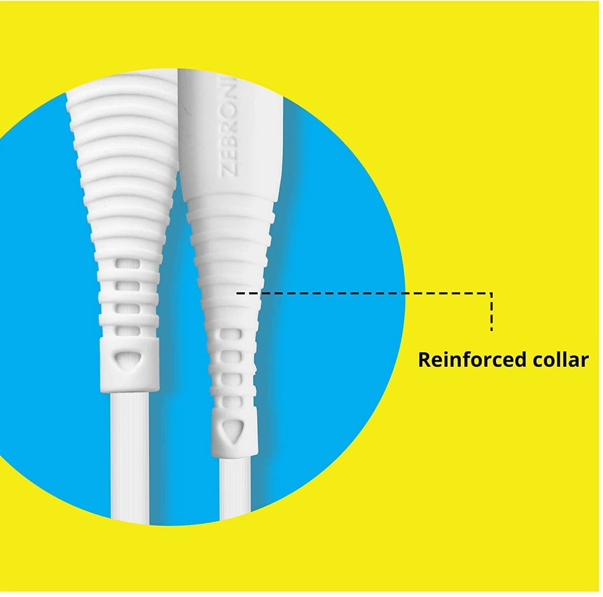 ZEBRONICS 1 m Lightning Cable  (Compatible with I Phone, White, One Cable)